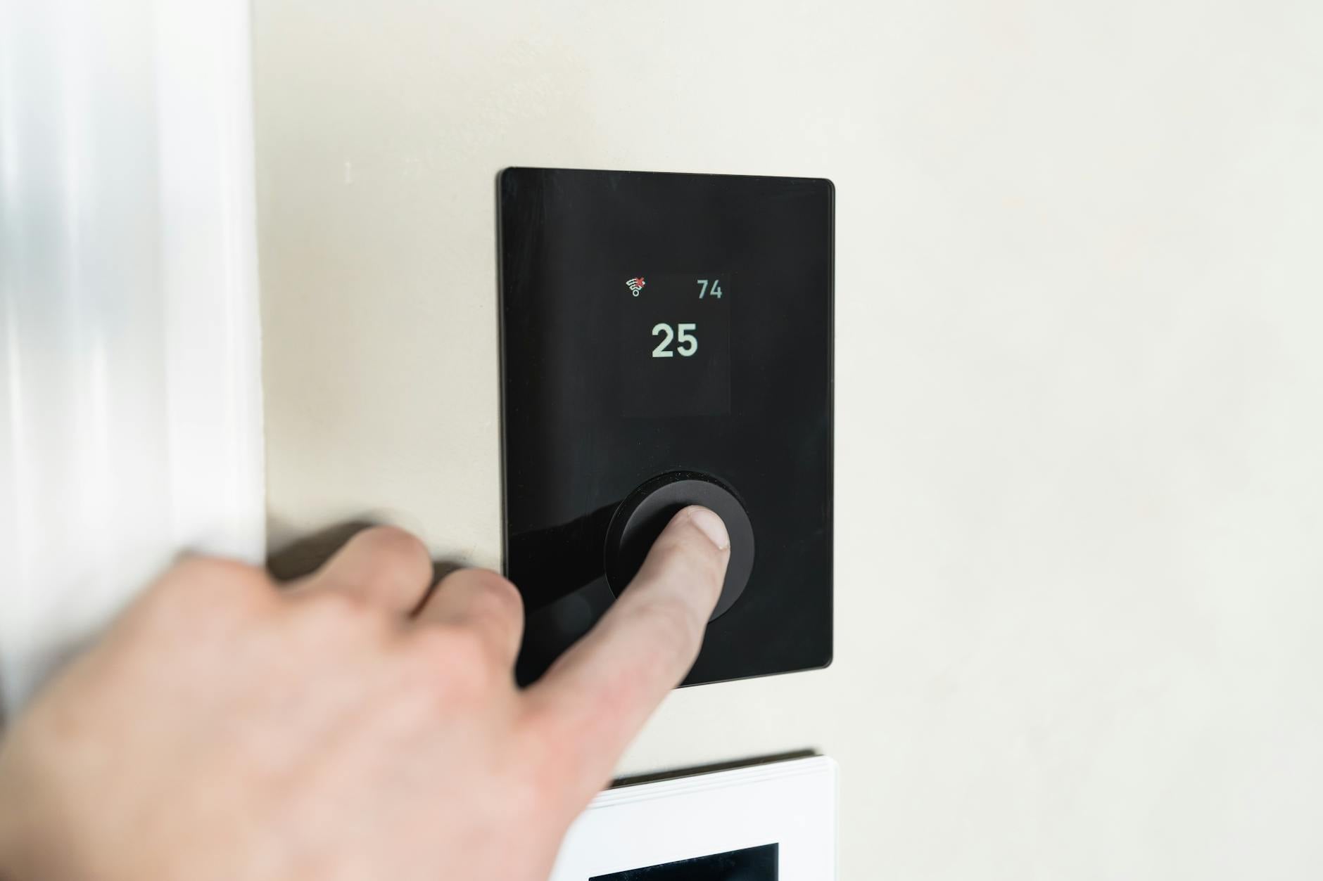 Modern wall-mounted smart thermostat