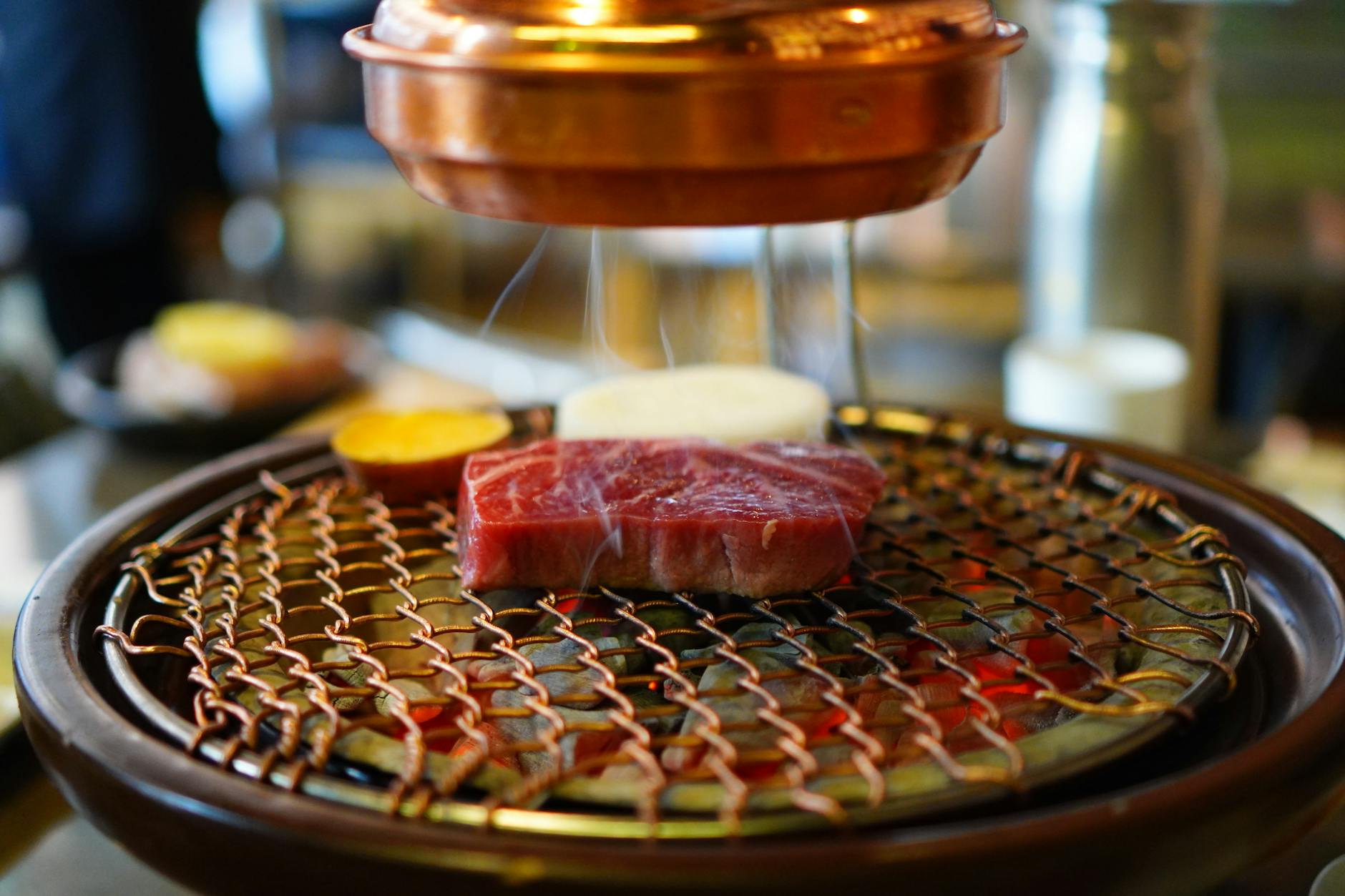 Korean barbecue cooked over live fire