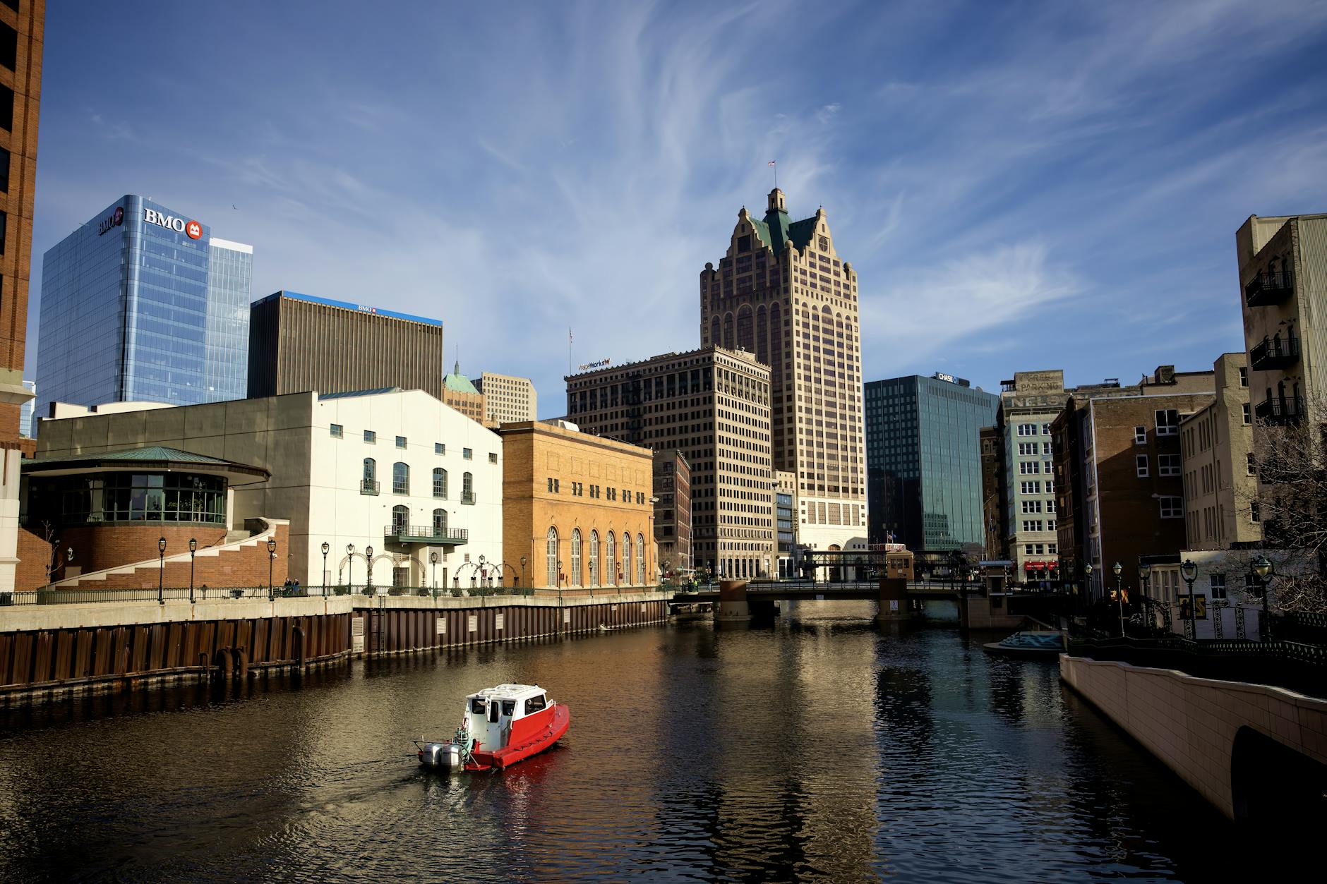 Downtown Milwaukee skyline from the office