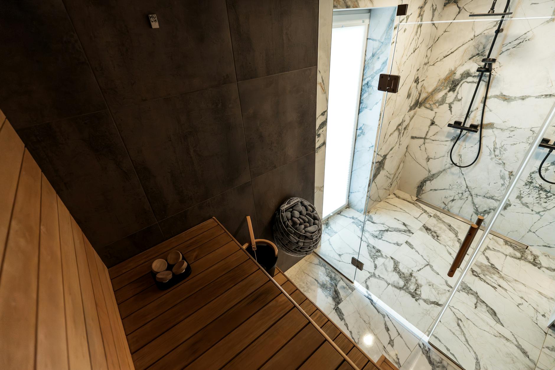 Marble shower suite