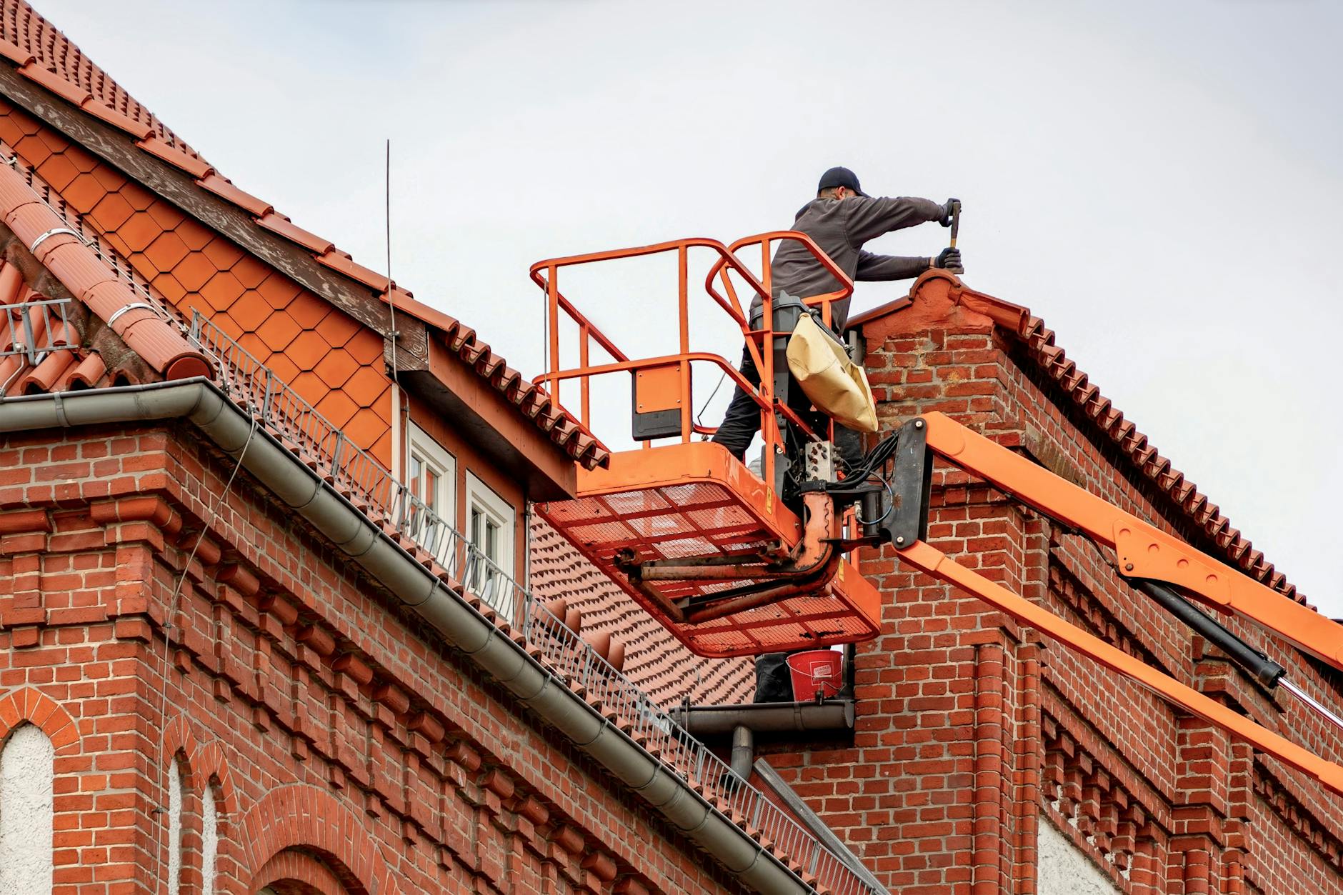 A Hartline roofer at work on a home